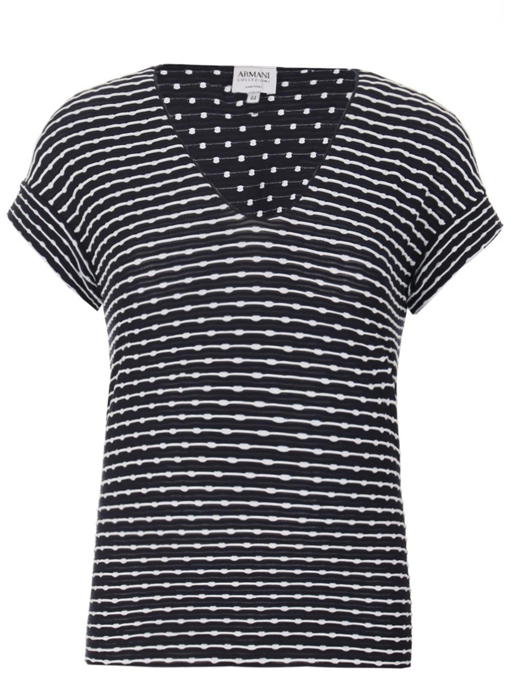 Armani Collezioni Black and White Short Sleeve Top Size 8